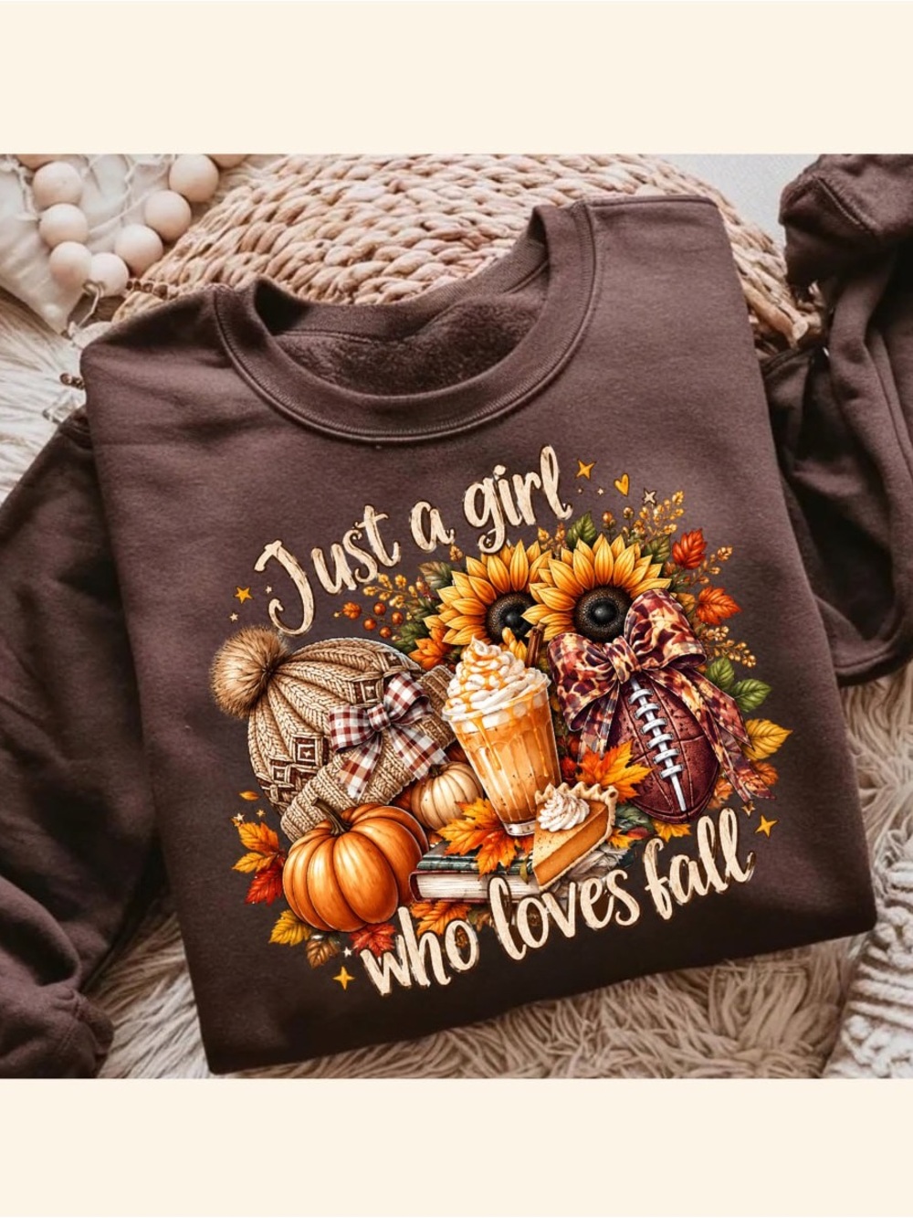 Cozy Autumn Graphic Sweatshirt, Vintage Just a Girl Who Loves Fall Sweatshirt